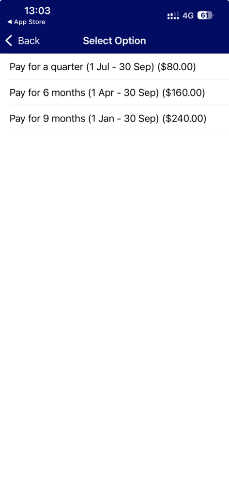 Membership Joining Screen Shots -